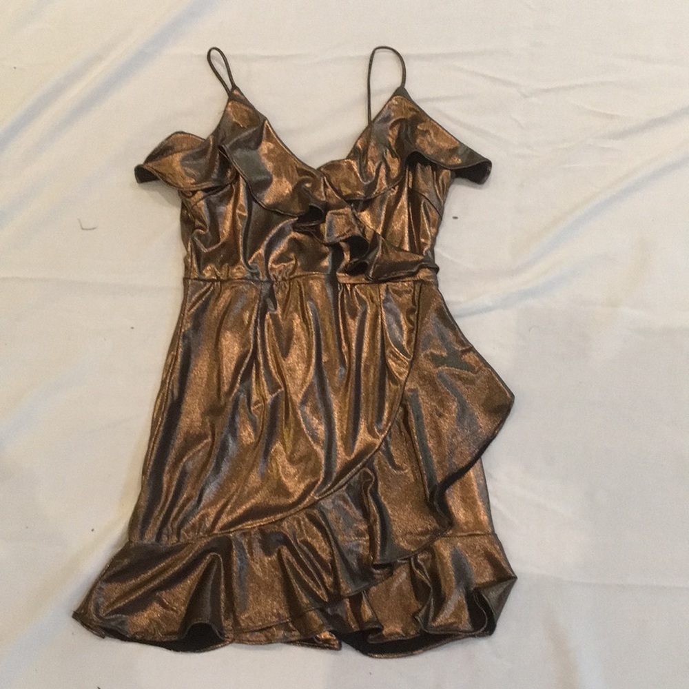 Metalic gold mini dress